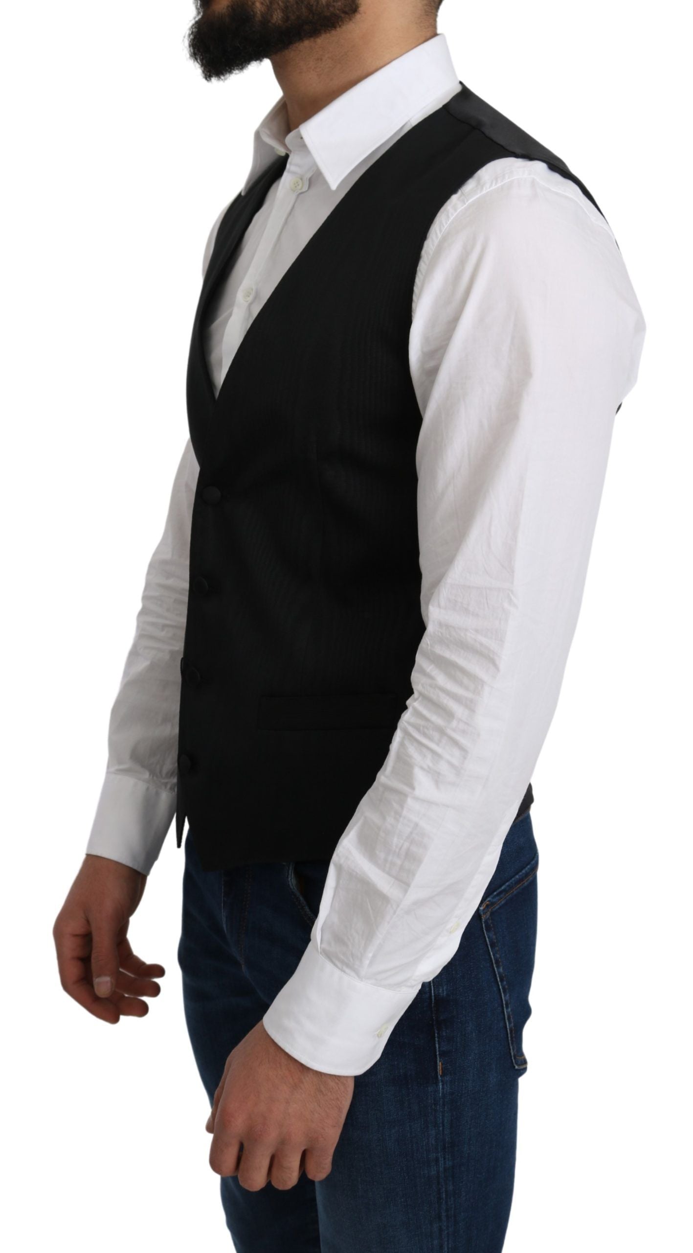 Dolce & Gabbana Gray resmi ceket %100 ipek yelek